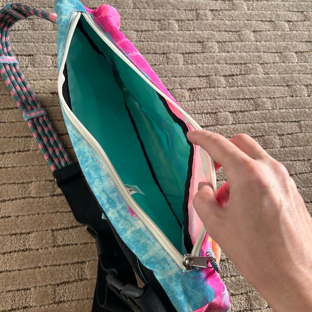 KAVU Pink and Yellow Patterned Sling Bag - Picture 2 of 5